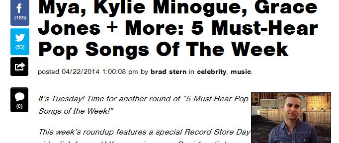 MTV BUZZWORTHY: Mya, Kylie Minogue, Grace Jones + More: 5 Must-Hear Pop Songs Of The Week